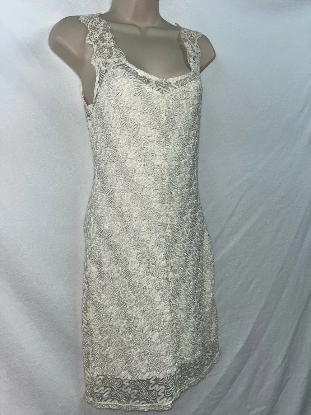 Free People Ivory Lace Trim Slip Dress